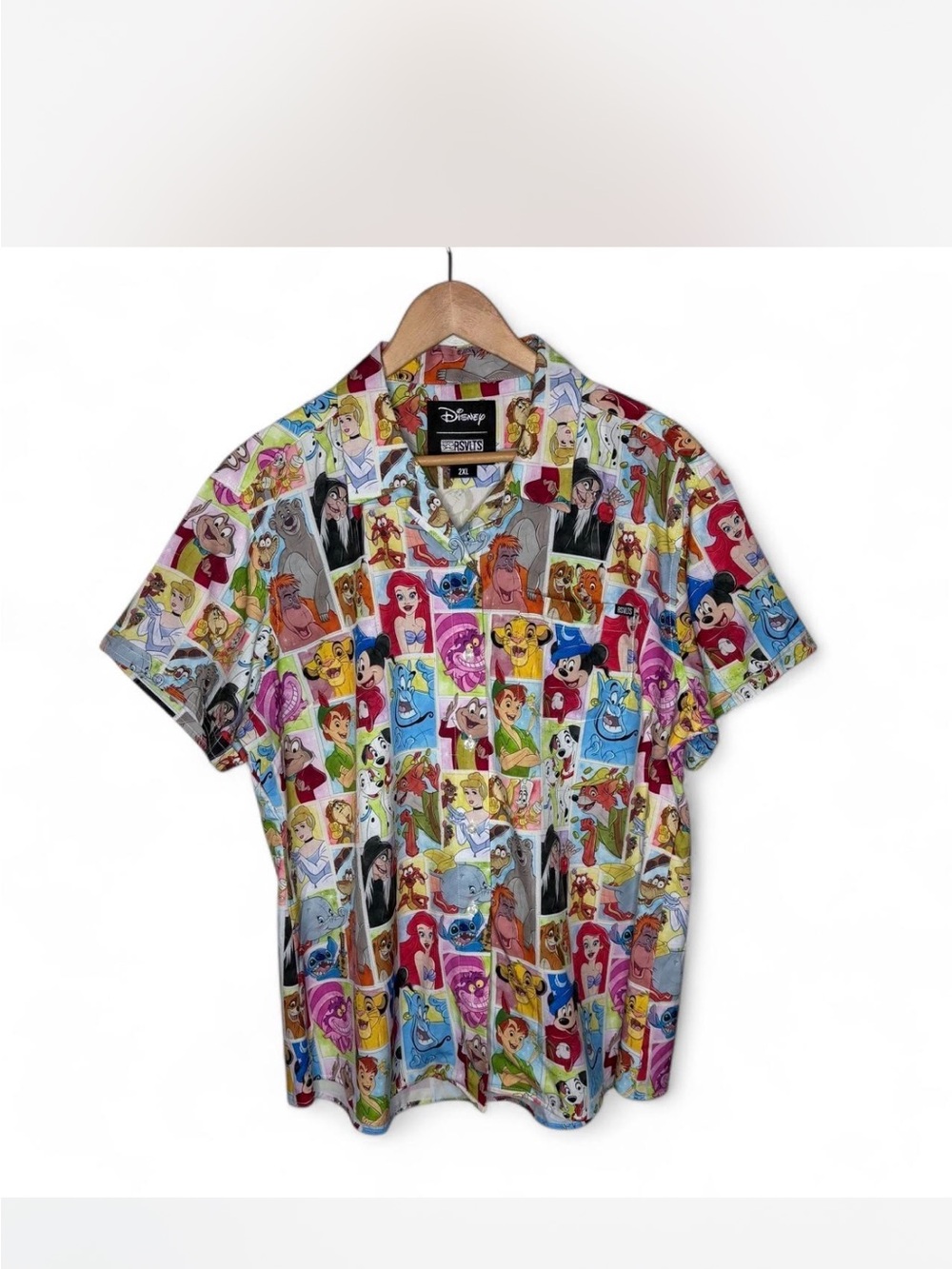 RSVLTS Disney 100 "Drawn to Life" Button Up Short Sleeve Shirt Men's 2XL